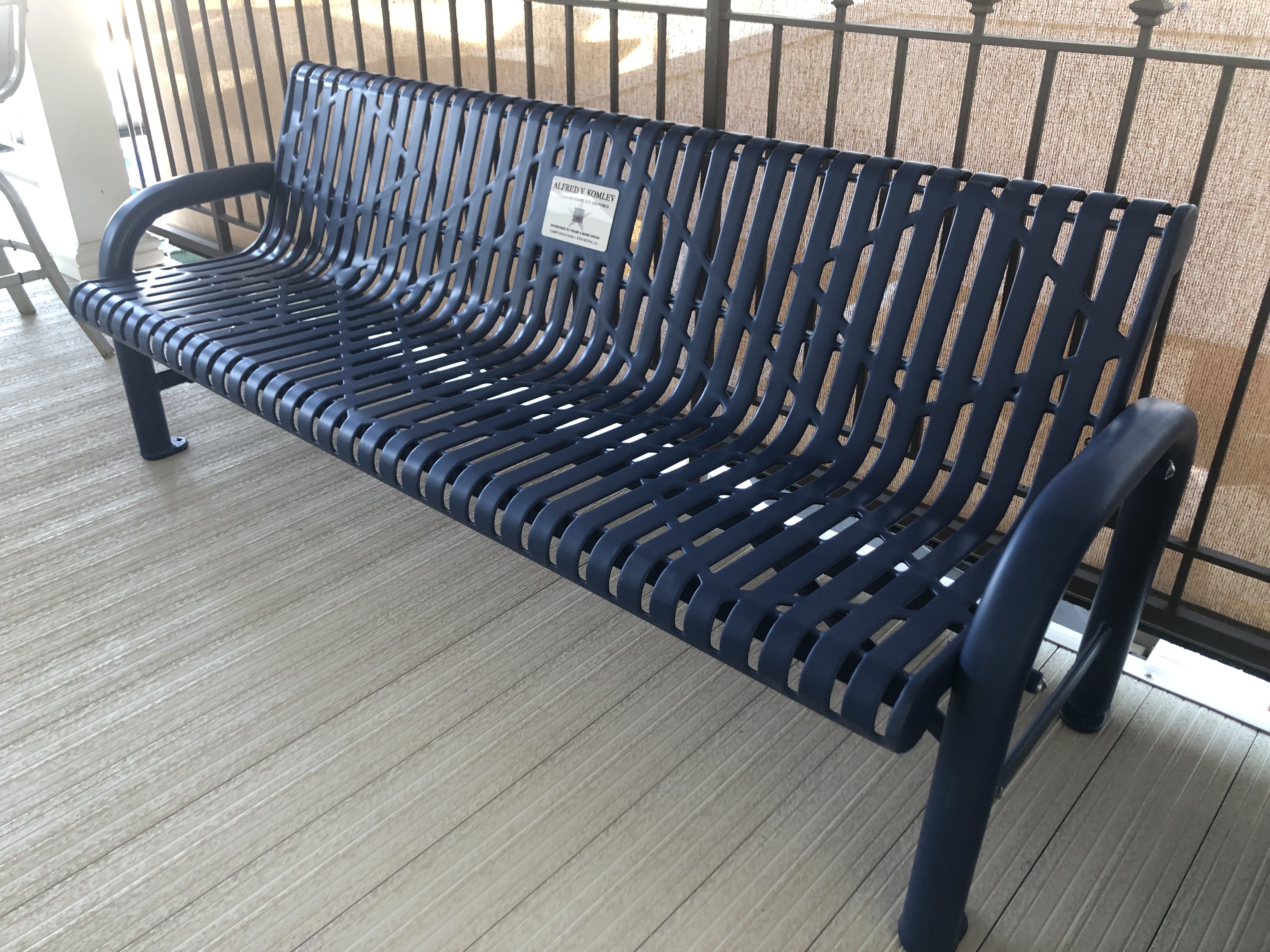 Example Resting Bench with memorial plaque