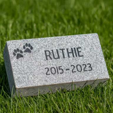 Example of an engraved granite pet stone